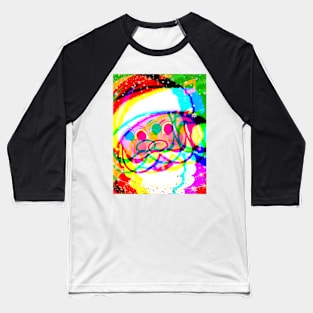 Psychedelic Trippy Xmas Santa Face Baseball T-Shirt